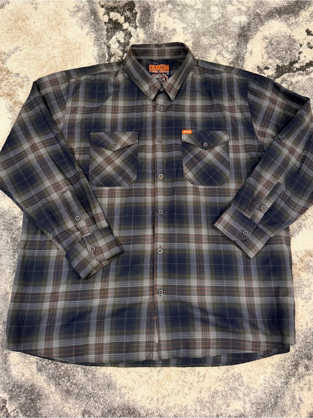Dixxon Flannel Company Aero Precision 4X Gray Blue Plaid Snap Button Shirt